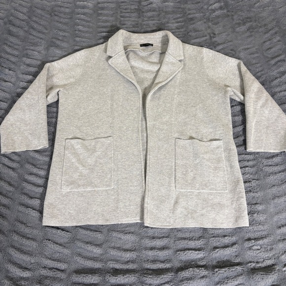 J.Crew Sweaters - J.Crew Sophie Sweater Blazer Heather Grey Merino Wool Blend Open Front Large